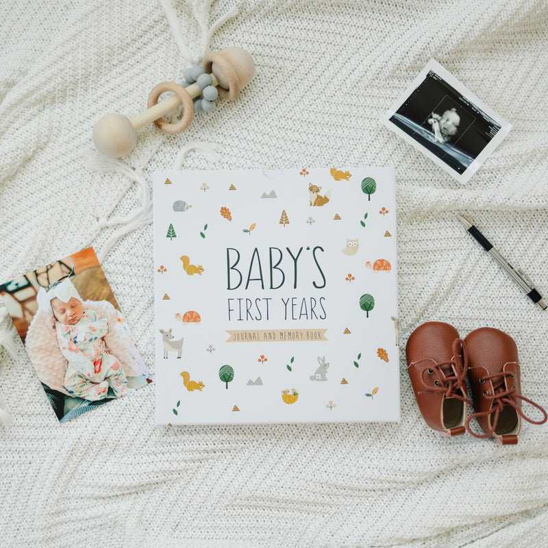 Baby Journal Memory Book for Boys or Girls - Baby Scrapbook Album for –  Pondering Pine